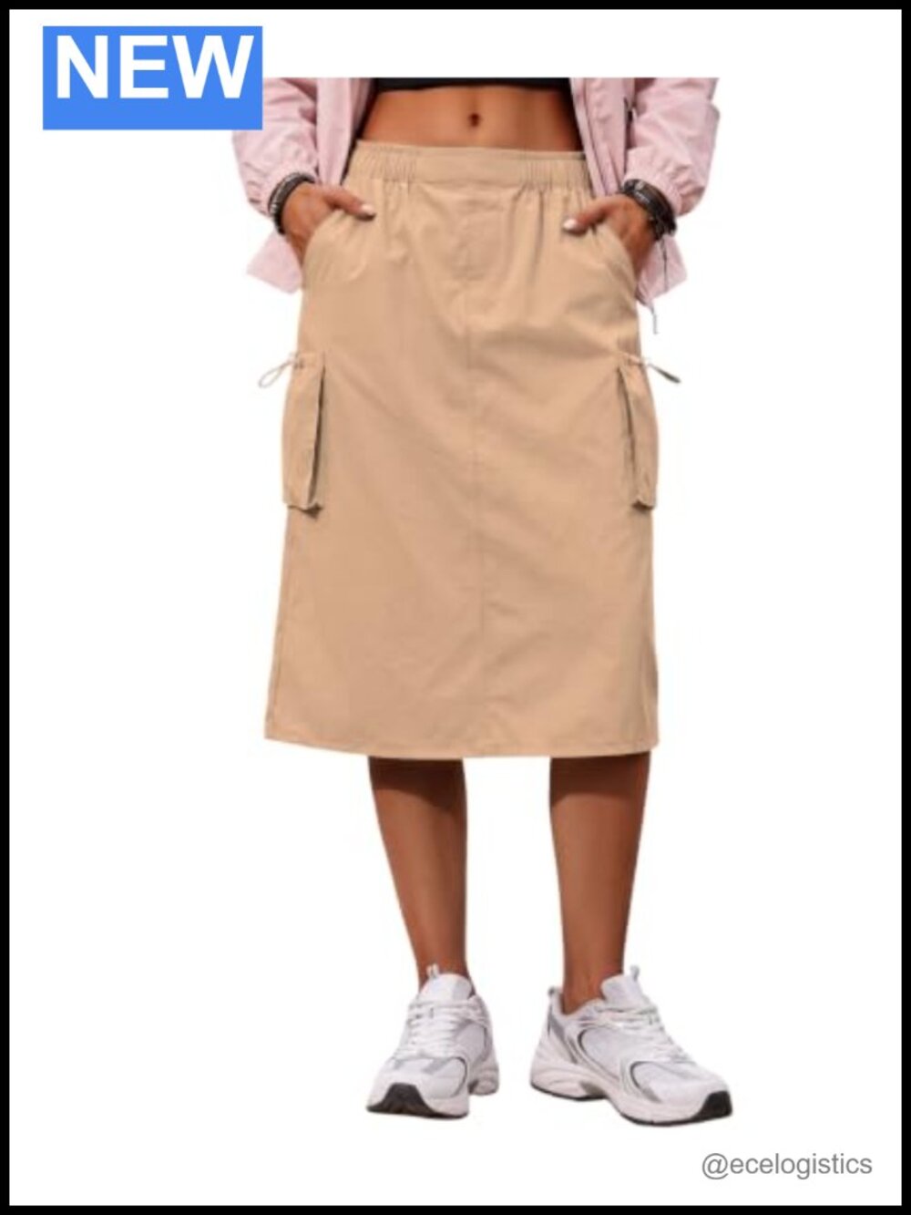 Nylon Spandex High Rise Cargo Skort Skirt Quick Dry Athletic Hiking Golf Tennis